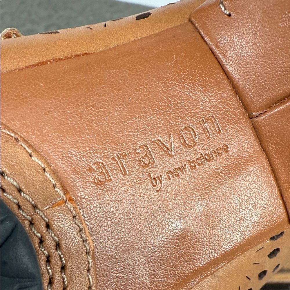 Aravon Shoes Wm 8D Brown Leather Mary Jane Kitten Heel Loafers New Balance - Picture 11 of 15